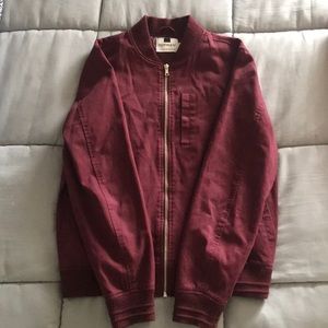 Topman Maroon/Burgundy Bomber Jacket